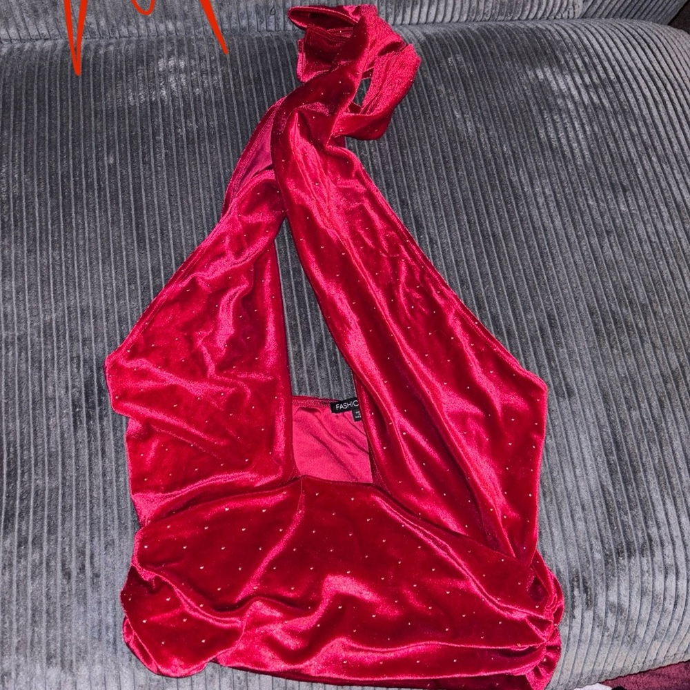Red Velvet halter top